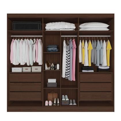 Imagem de Guarda Roupa Oslo 6 Portas 6 Gavetas com Espelho MDF - MadeMarcs