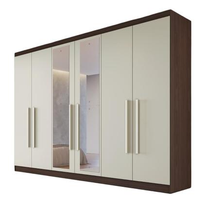 Imagem de Guarda Roupa Oslo 6 Portas 6 Gavetas com Espelho MDF - MadeMarcs