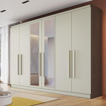 Imagem de Guarda Roupa Oslo 6 Portas 6 Gavetas com Espelho MDF - MadeMarcs