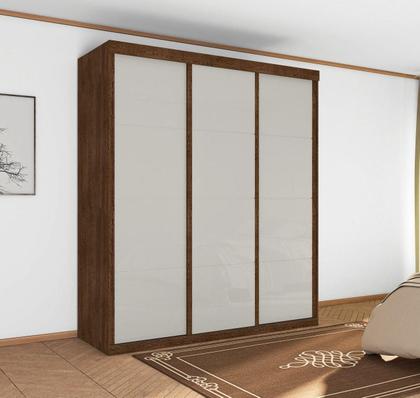 Imagem de Guarda Roupa Paladino Casal Três Portas Deslizantes Malbec Off White