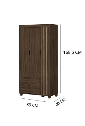 Imagem de Guarda Roupa Para Quarto de Solteiro MDF 3 Portas 2 Gavetas Estilo Retro Classico Moderno Linha Bela