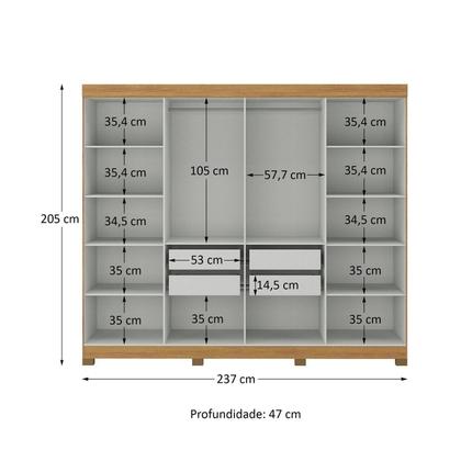 Imagem de Guarda-roupa Paris 8 Portas Mdp com Pés
