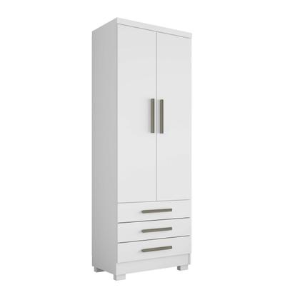 Imagem de Guarda Roupa Pequeno 60cm 2 Portas e 3 Gavetas Floripas Branco