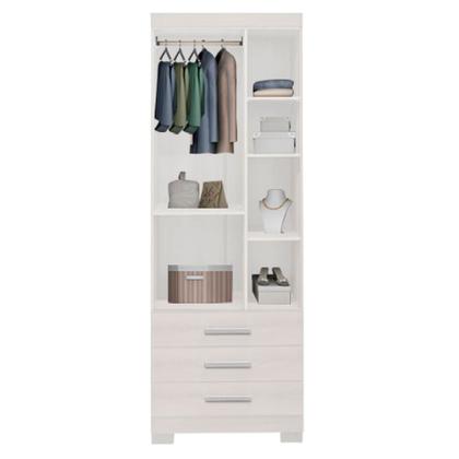 Imagem de Guarda Roupa Pequeno 60cm 2 Portas e 3 Gavetas Floripas Branco