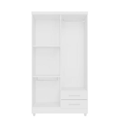 Imagem de Guarda Roupa Pequeno 90cm 4 Portas e 2 Gavetas Madri Branco