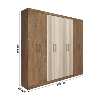 Imagem de Guarda Roupa Petrópolis Quarto com 8 Portas e 2 Gavetas