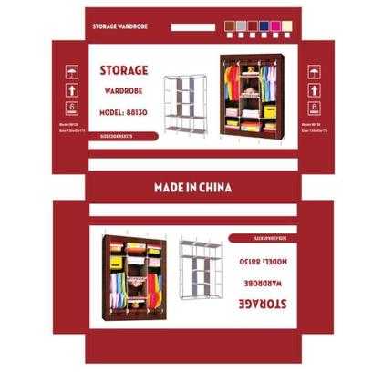 Imagem de Guarda Roupa Portatil Armario Grande Arara Cabideiro Dobravel Roupeiro Prateleiras Sapateira