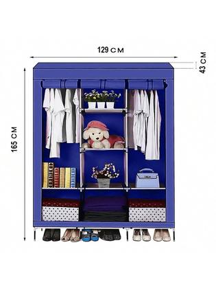 Imagem de Guarda Roupa Portátil Dobrável com Prateleiras Reforçadas e Zíper - Organizador de Roupas Compacto para Quarto e Closet 