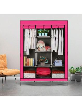 Imagem de Guarda Roupa Portátil Dobrável com Prateleiras Reforçadas e Zíper - Organizador de Roupas Compacto para Quarto e Closet 