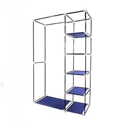Imagem de Guarda roupa portatil duplo cabideiro arara 4 prateleiras sapateira organizador desmontavel viagem praia vermelho