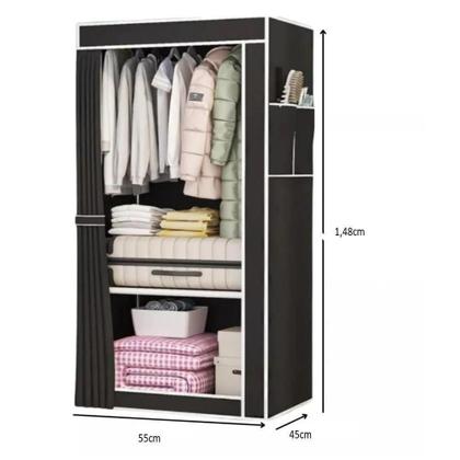 Imagem de Guarda Roupa Portatil Sapateira Armario Organizador Cabideiro Dobravel Brinquedos Arara Praia Vermelho