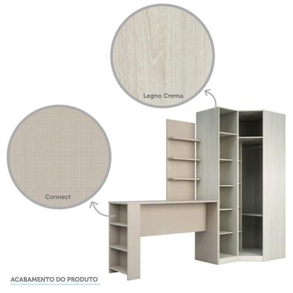 Imagem de Guarda Roupa Prateleiras E Bancada Com Painel Crema