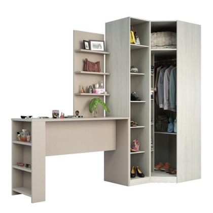 Imagem de Guarda Roupa Prateleiras E Bancada Com Painel Crema
