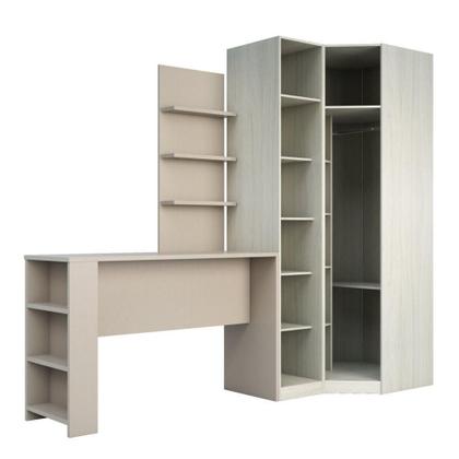 Imagem de Guarda Roupa Prateleiras E Bancada Com Painel Crema