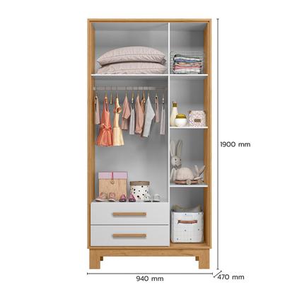 Imagem de Guarda-Roupa Q Encanto Slim Freijo com Branco - QMovi