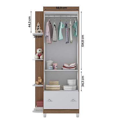 Imagem de Guarda Roupa Quarto Infantil Gutti com 2 Portas e 1 Gaveta