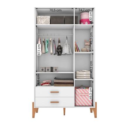Imagem de Guarda Roupa Quarto Infantil Iris com 3 Portas e 1 Gaveta