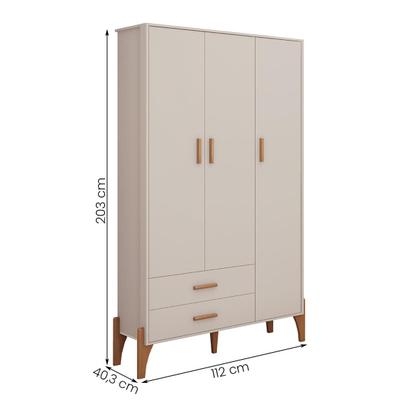 Imagem de Guarda Roupa Quarto Infantil Iris com 3 Portas e 1 Gaveta