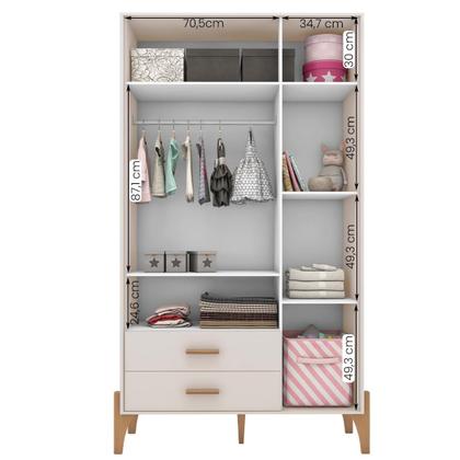 Imagem de Guarda Roupa Quarto Infantil Iris com 3 Portas e 1 Gaveta