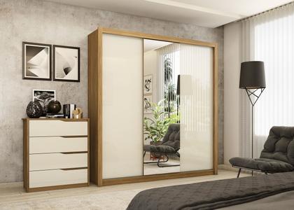 Imagem de Guarda - Roupa RESIDENCE - 03Portas - 02Gav- AMENDOLA TOUCH / OFF WHITE