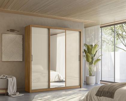 Imagem de Guarda - Roupa RESIDENCE - 03Portas - 02Gav- AMENDOLA TOUCH / OFF WHITE