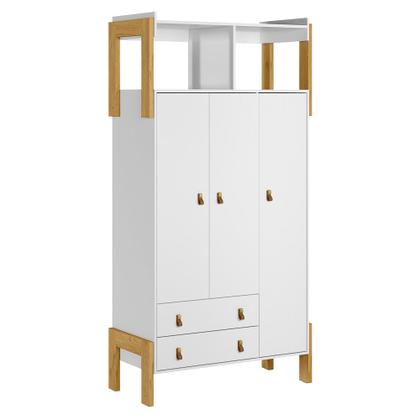 Imagem de Guarda Roupa Roupeiro Infantil Fantasia 4375 Qmovi Branco Acetinado