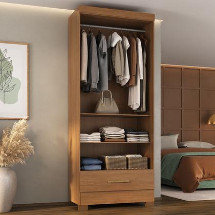 Imagem de Guarda Roupa Roupeiro Multiuso Smart Versatile 1 Gaveta Sem Portas Cinamomo - Rodial Móveis