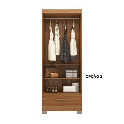 Imagem de Guarda Roupa Roupeiro Multiuso Smart Versatile 1 Gaveta Sem Portas Cinamomo - Rodial Móveis