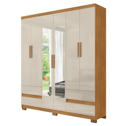 Imagem de Guarda Roupa San Diego 6 Portas e 4 Gavetas com Espelhos