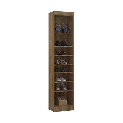 Imagem de Guarda Roupa Sapateira Modulado 1 Porta 50cm Veneza Luciane Móv Avelã Pf/cinammon Pf