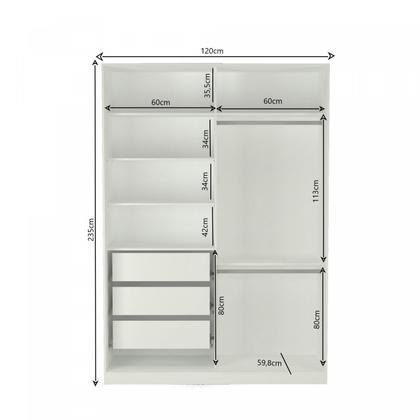 Imagem de Guarda-Roupa Solteiro 1 Espelho 2 Portas 3 Gavetas Rc2005