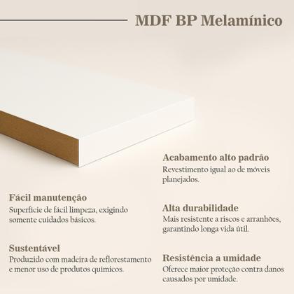 Imagem de Guarda-roupa Solteiro 100% Mdf Bp com 2 Portas de Espelho Geneve