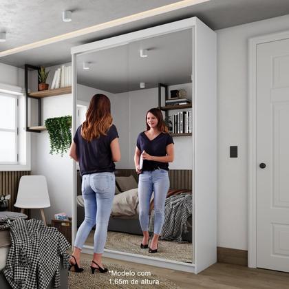 Imagem de Guarda-roupa Solteiro 100% Mdf Bp com 2 Portas de Espelho Geneve