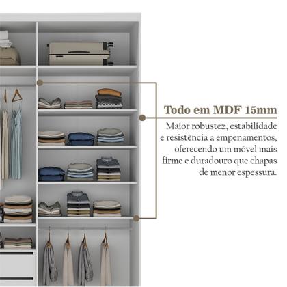 Imagem de Guarda-roupa Solteiro 100% Mdf Bp com 2 Portas de Espelho Geneve