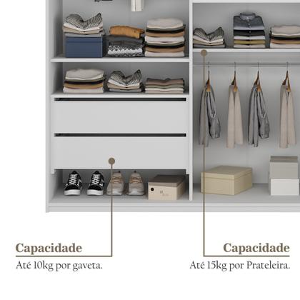 Imagem de Guarda-roupa Solteiro 100% Mdf Bp com 2 Portas e 1 Espelho Geneve