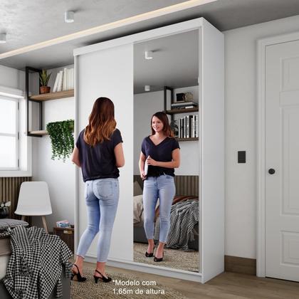 Imagem de Guarda-roupa Solteiro 100% Mdf Bp com 2 Portas e 1 Espelho Geneve
