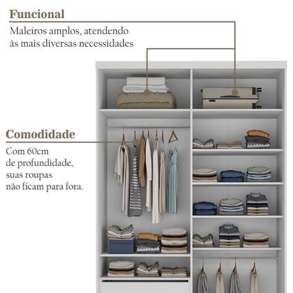 Imagem de Guarda-roupa Solteiro 100% Mdf Bp com 2 Portas e 1 Espelho Geneve