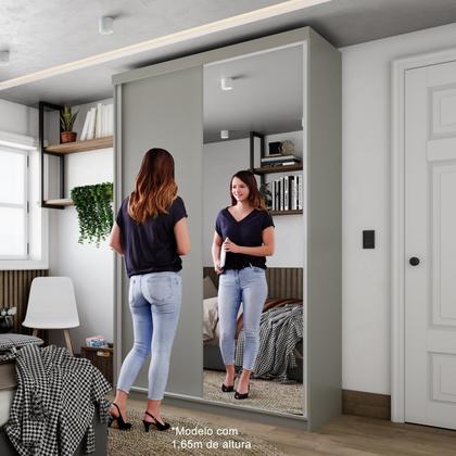 Imagem de Guarda-roupa Solteiro 100% Mdf Bp com 2 Portas e 1 Espelho Geneve