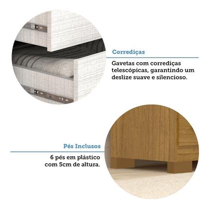 Imagem de Guarda-roupa Solteiro 110,20cm 2 Portas 4 Gavetas com Espelho 100% Mdf