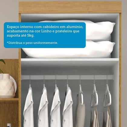 Imagem de Guarda-roupa Solteiro 110,20cm 2 Portas 4 Gavetas com Espelho 100% Mdf