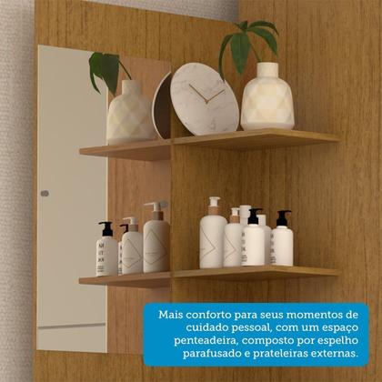 Imagem de Guarda-roupa Solteiro 110,20cm 2 Portas 4 Gavetas com Espelho 100% Mdf