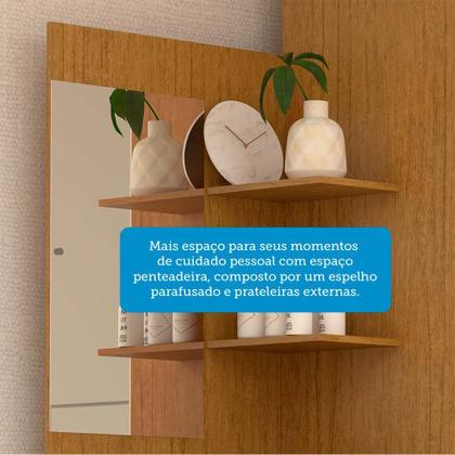 Imagem de Guarda-roupa Solteiro 110,20cm 2 Portas 4 Gavetas com Espelho 100% Mdf Melissa