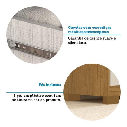 Imagem de Guarda-roupa Solteiro 110,20cm 2 Portas 4 Gavetas com Espelho 100% Mdf Melissa