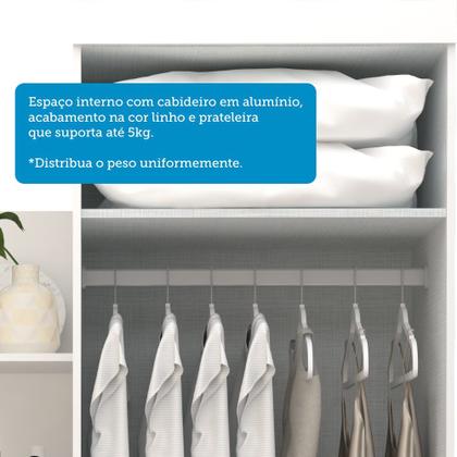Imagem de Guarda Roupa Solteiro 110cm 2 Portas e 4 Gavetas com Espelho Flex Color 100% Mdf Melissa