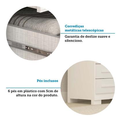 Imagem de Guarda Roupa Solteiro 110cm 2 Portas e 4 Gavetas com Espelho Flex Color 100% Mdf Melissa
