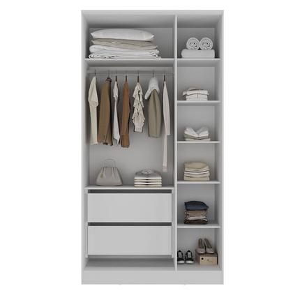 Imagem de Guarda Roupa Solteiro 1,20m 3 Portas c/ Reflecta e LED