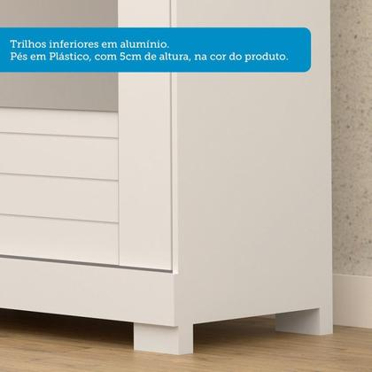 Imagem de Guarda Roupa Solteiro 140cm 2 Portas de Correr com Espelho 100% Mdf Cinerária Espresso Móveis