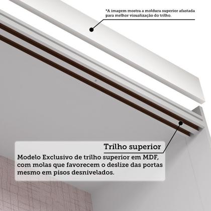 Imagem de Guarda Roupa Solteiro 140cm 2 Portas de Correr com Espelho 100% Mdf Cinerária Espresso Móveis