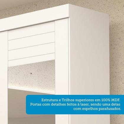 Imagem de Guarda Roupa Solteiro 140cm 2 Portas de Correr com Espelho 100% Mdf Cinerária Espresso Móveis