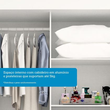 Imagem de Guarda Roupa Solteiro 140cm 2 Portas de Correr com Espelho 100% Mdf Cinerária Espresso Móveis